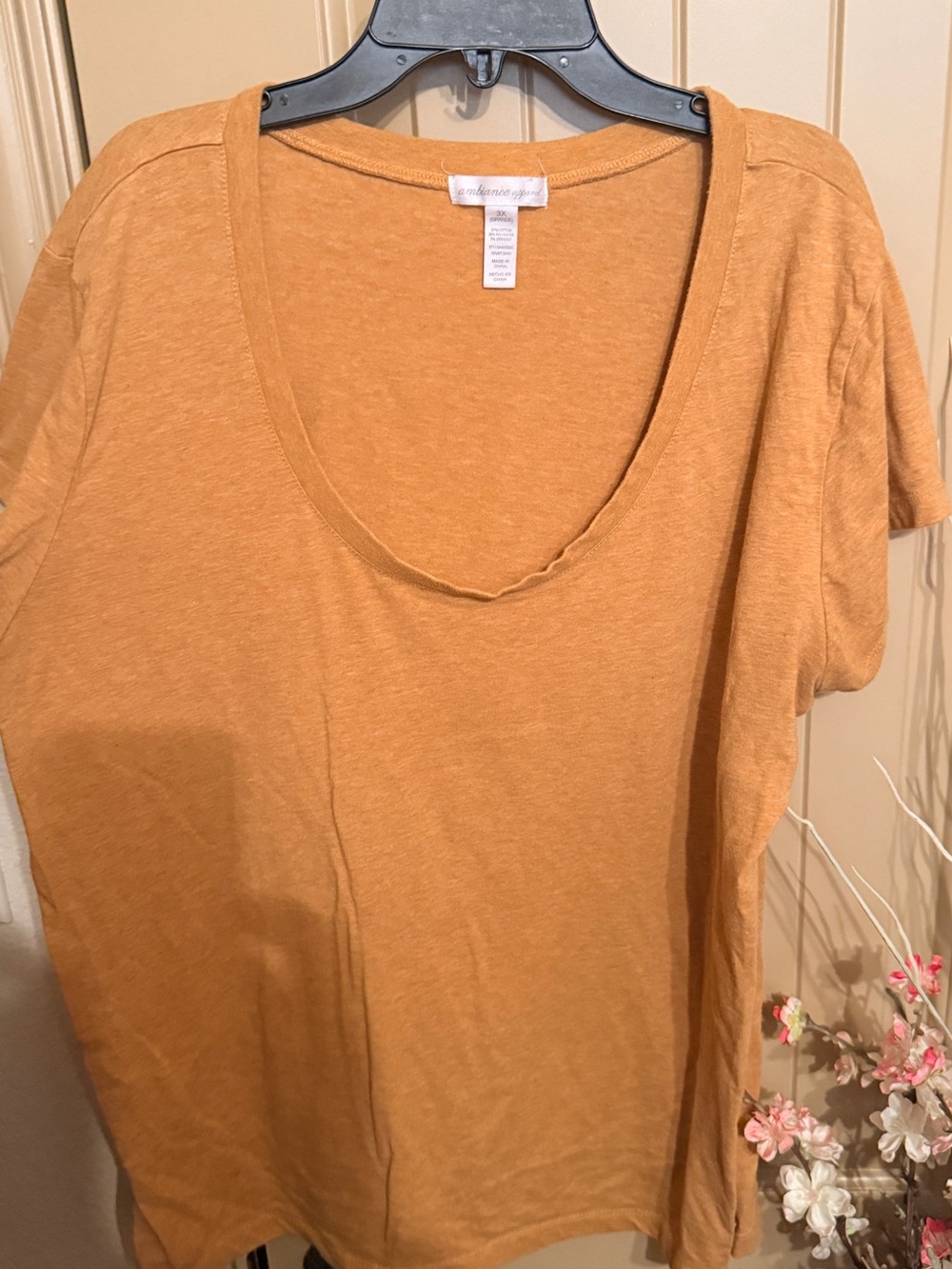 Ambiance Scoop Neck Short Sleeve Tee in Mustard Gold